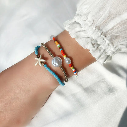 Retro Starfish Imitation Pearl Women's Bracelets