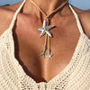 Retro Starfish Pu Leather Alloy Plating Women'S Pendant Necklace