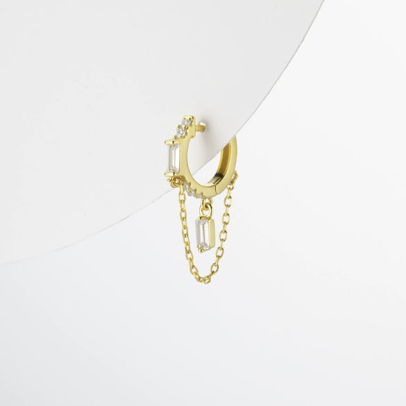 Retro 925 Sterling Silver Earrings With 18K Gold Electroplated Simple Niche Design Unisex