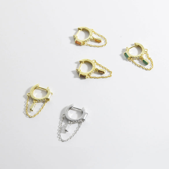 Retro 925 Sterling Silver Earrings With 18K Gold Electroplated Simple Niche Design Unisex