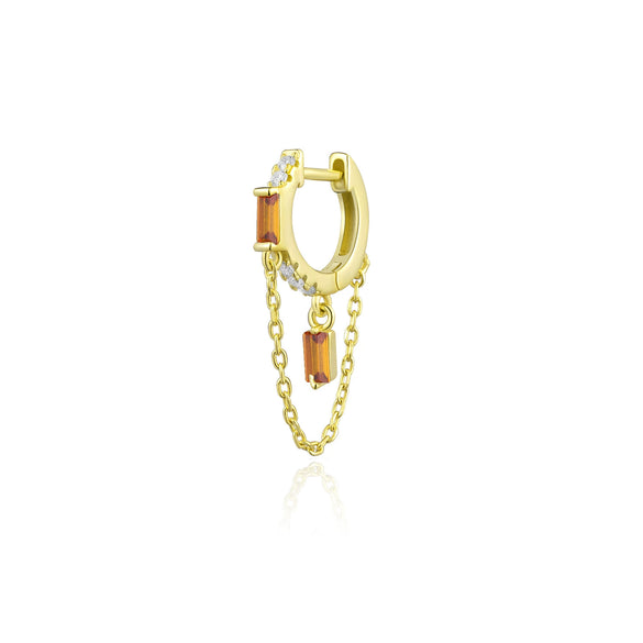Retro 925 Sterling Silver Earrings With 18K Gold Electroplated Simple Niche Design Unisex