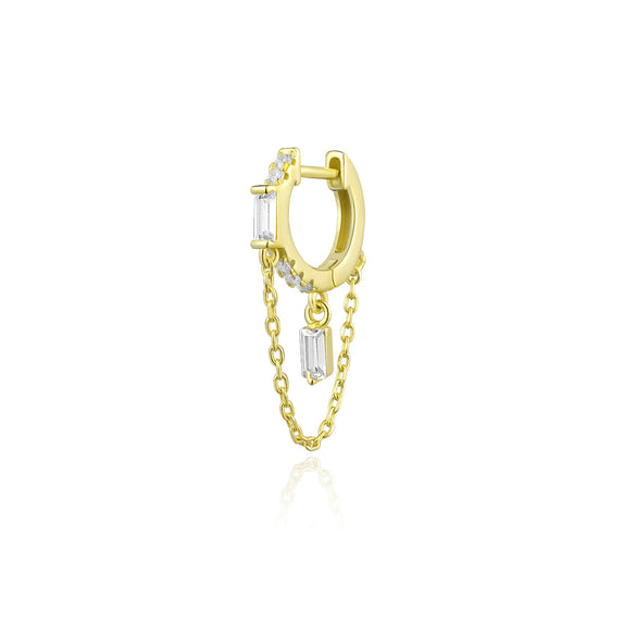 Retro 925 Sterling Silver Earrings With 18K Gold Electroplated Simple Niche Design Unisex
