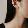Retro 925 Sterling Silver Earrings With 18K Gold Electroplated Simple Niche Design Unisex