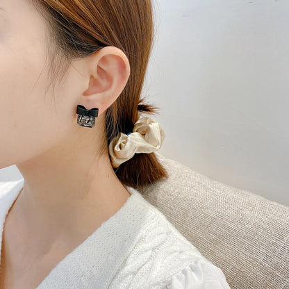 Retro Streetwear Bow Knot Alloy Stoving Varnish Women'S Ear Studs