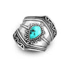 Retro Streetwear Geometric Alloy Plating Inlay Turquoise Unisex Rings