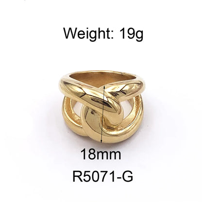 304 Stainless Steel 18K Gold Plated Retro Streetwear Plating Geometric No Inlay Rings