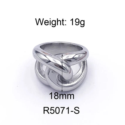 304 Stainless Steel 18K Gold Plated Retro Streetwear Plating Geometric No Inlay Rings