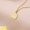 Retro Streetwear Round Stainless Steel Plating 18k Gold Plated Pendant Necklace