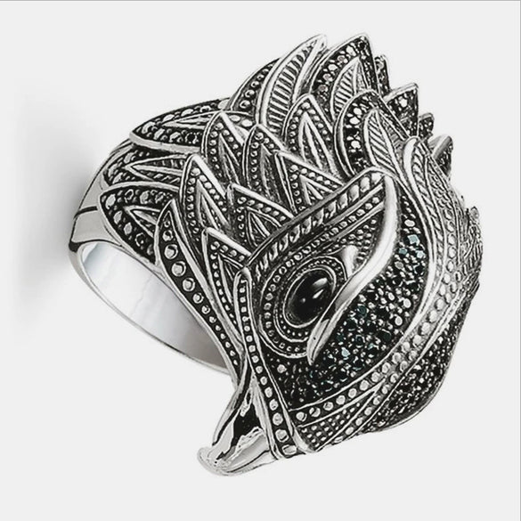 Retro Style Alloy Eagle Ring For Men With Electroplating Treatment