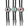 Retro Style Alloy Woolen Chain With Petal Gemstone Electroplated Bolo Tie For Men And Women