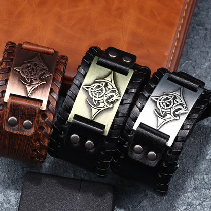 Retro Style Flying Dragon Totem Leather Bracelet