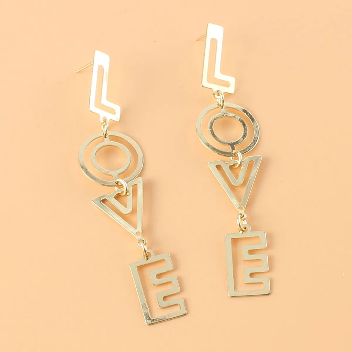 Lady Fashion Ethnic Style Letter Patchwork Plating Alloy No Inlaid Earrings