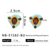 Retro Style Stainless Steel 18K Geometric Irregular Round Exaggerated Multicolor Waterproof Earrings For Women With Furnace Vacuum Plating