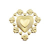 Retro Style Stainless Steel Love Flower Ring With Electroplating