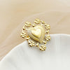 Retro Style Stainless Steel Love Flower Ring With Electroplating