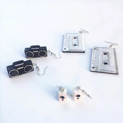 Retro Style Tape Mini Stereo Funny Radio Earrings Ear Clip