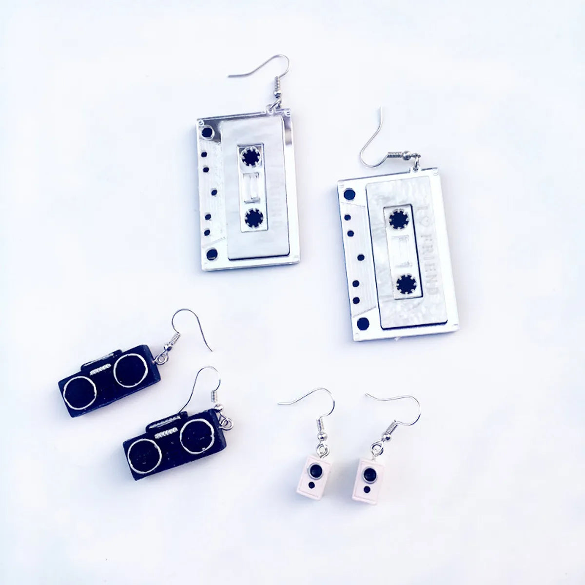 Retro Style Tape Mini Stereo Funny Radio Earrings Ear Clip