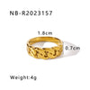 Retro Style Twist Texture Pleated Casting Stainless Steel Ring With Geometric Pattern 18K Furnace Vacuum Plated Jewelry For Women