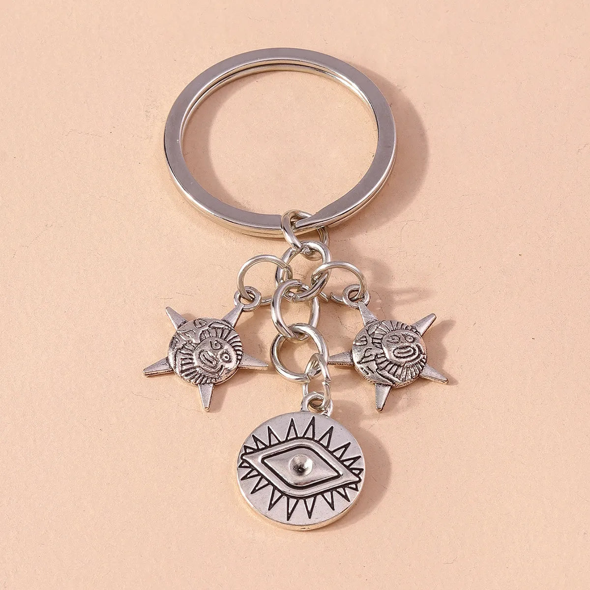 Retro Sun Eye Alloy Bag Pendant Keychain