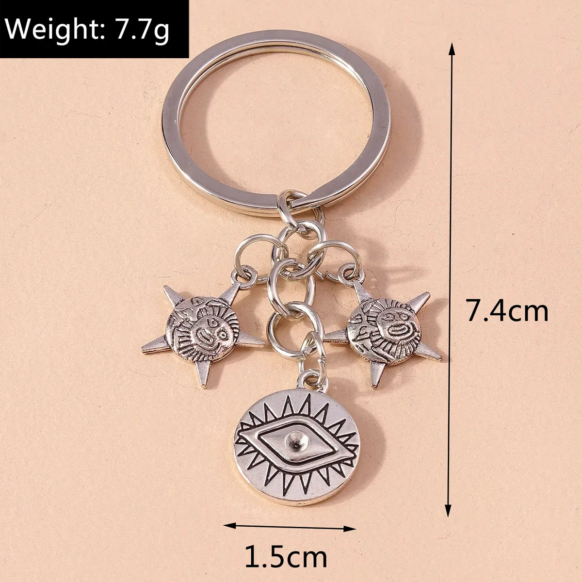 Retro Sun Eye Alloy Bag Pendant Keychain