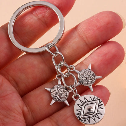 Retro Sun Eye Alloy Bag Pendant Keychain