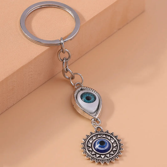 Retro Sun Eye Alloy Bag Pendant Keychain