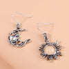 Retro Sun Moon Alloy Inlay Artificial Gemstones Earrings Necklace