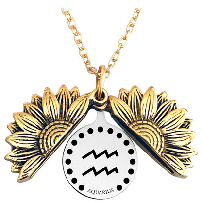 Retro Sunflower Constellation Alloy Metal Plating Unisex Pendant Necklace