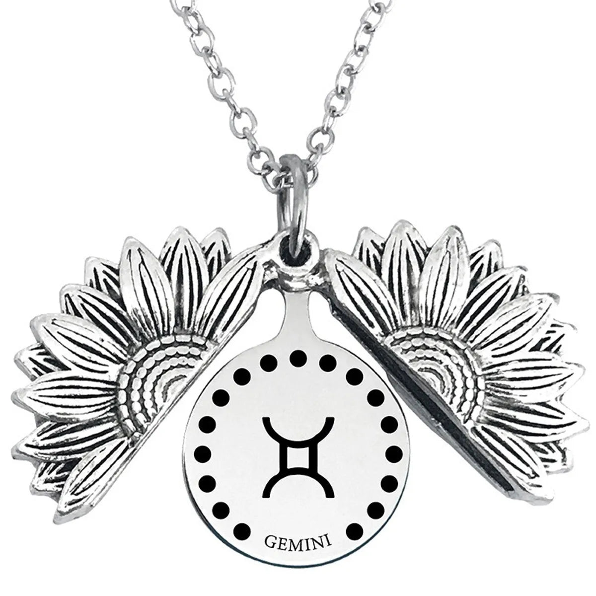 Retro Sunflower Constellation Alloy Metal Plating Unisex Pendant Necklace