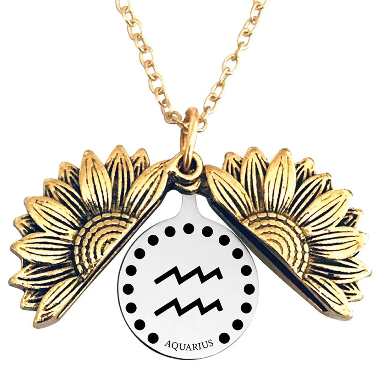 Retro Sunflower Constellation Alloy Metal Plating Unisex Pendant Necklace