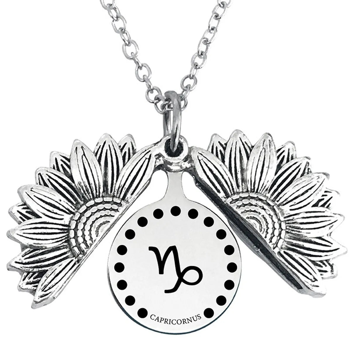 Retro Sunflower Constellation Alloy Metal Plating Unisex Pendant Necklace