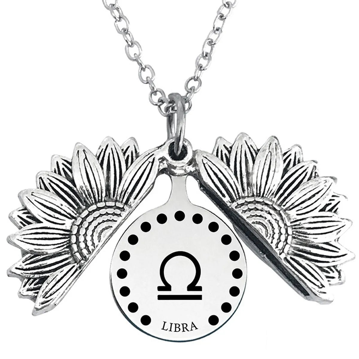 Retro Sunflower Constellation Alloy Metal Plating Unisex Pendant Necklace