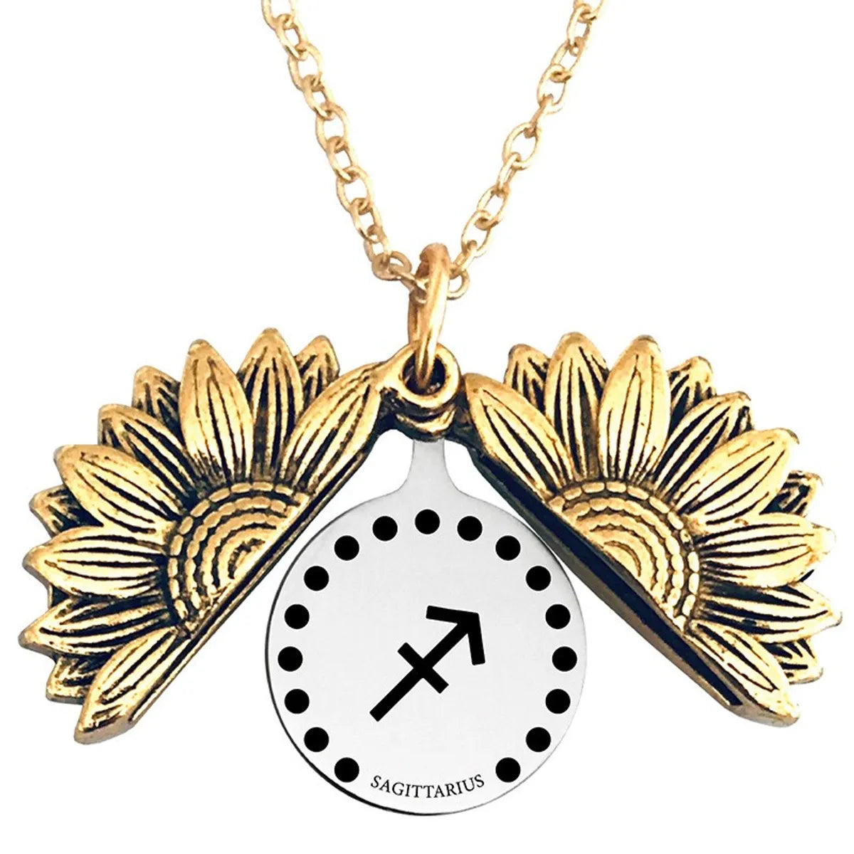 Retro Sunflower Constellation Alloy Metal Plating Unisex Pendant Necklace