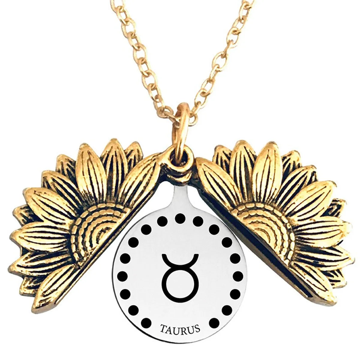 Retro Sunflower Constellation Alloy Metal Plating Unisex Pendant Necklace