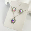 Retro Sunflower Floral Jewelry Set With Zircon Earrings And Pendant Necklace For Women Electroplated Alloy