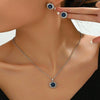 Retro Sunflower Floral Jewelry Set With Zircon Earrings And Pendant Necklace For Women Electroplated Alloy