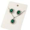 Retro Sunflower Floral Jewelry Set With Zircon Earrings And Pendant Necklace For Women Electroplated Alloy