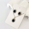 Retro Sunflower Floral Jewelry Set With Zircon Earrings And Pendant Necklace For Women Electroplated Alloy
