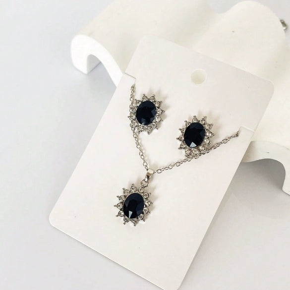 Retro Sunflower Floral Jewelry Set With Zircon Earrings And Pendant Necklace For Women Electroplated Alloy