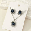 Retro Sunflower Floral Jewelry Set With Zircon Earrings And Pendant Necklace For Women Electroplated Alloy