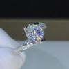 Retro Super Flashing Hearts Arrows Zircon Carat Imitation Moissan Diamond Copper Ring