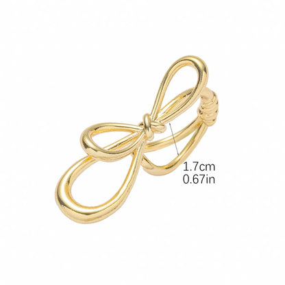 Retro Sweet Bow Knot Copper Gold Plated Rings In Bulk