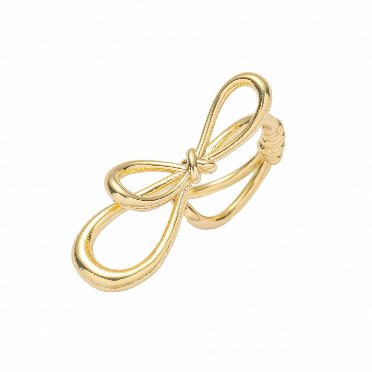 Retro Sweet Bow Knot Copper Gold Plated Rings In Bulk