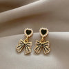 Retro Sweet Heart Shape Bow Knot Alloy Enamel Plating Inlay Rhinestones Pearl Women's Drop Earrings 1 Pair