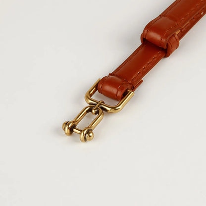 Retro Sweet Solid Color Pu Leather Alloy Plating Women'S Leather Belts