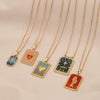 Retro Tarot Love Fish Heart Shape Stainless Steel Pendant Necklace
