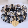 Retro Tassel Multi Layer Mixed Color Beaded Women's Alloy Geometric Woven Bracelet With Electroplating