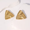 Retro Temperament Niche Geometric Triangle Stainless Steel Ear Stud Earrings With Electroplating