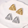 Retro Temperament Niche Geometric Triangle Stainless Steel Ear Stud Earrings With Electroplating