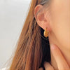 Retro Titanium Steel And Stainless Steel Cshaped And Small Heart Geometric Earrings With Electroplating